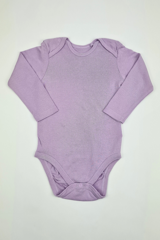 6-9m - Long Sleeve Lilac Bodysuit