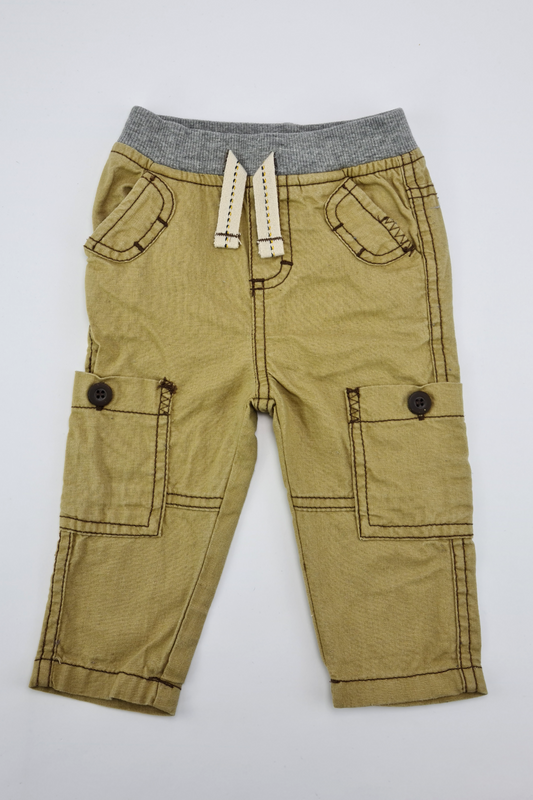 3-6m - Khaki Cargo Trousers