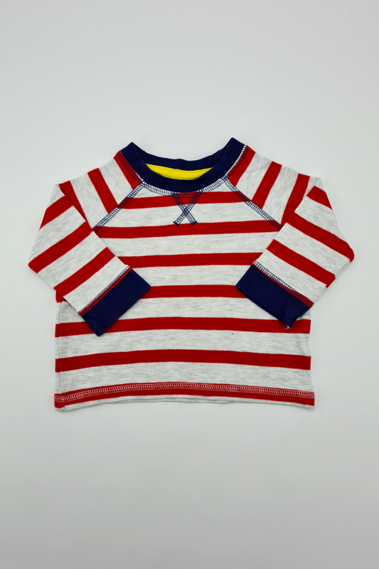 3–6 Monate – T-Shirt mit roten Streifen