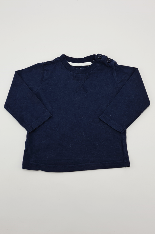 3–6 Monate – Marineblaues T-Shirt (F&amp;F)