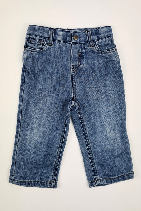 9–12 Monate – Hellblaue Denim-Jeans mit geradem Bein