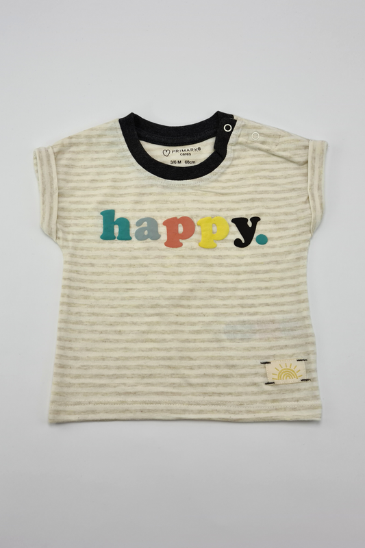 3-6m - 'Happy' T-shirt (Primark)