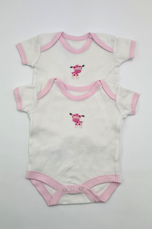 Newborn (10lbs) - Pink Cow Bodysuit Set (Matalan)