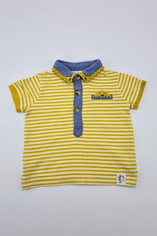 3-6m - Yellow Stripe Polo Shirt