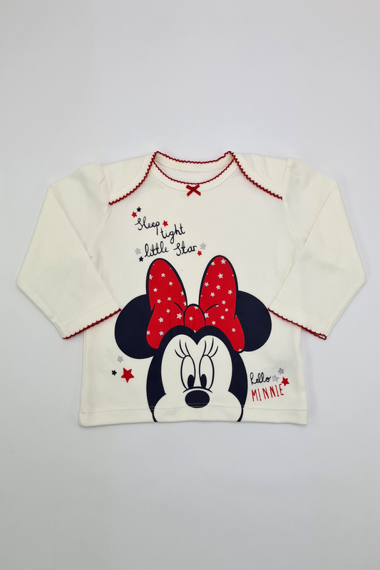 3-6m - 100% Cotton 'Sleep Tight Little Star' Minnie Mouse Top (George)