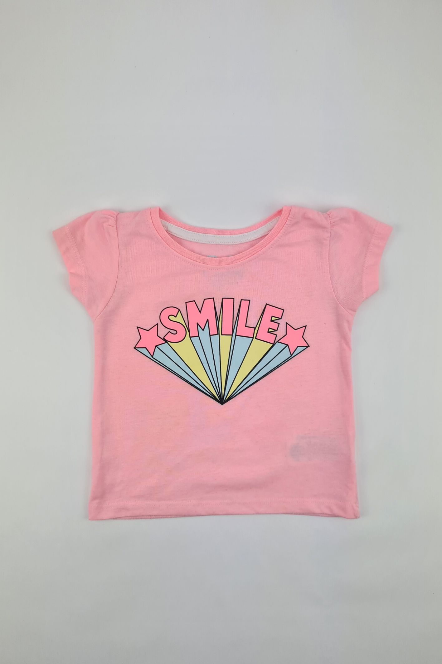 9-12m - Star 'Smile' Pink T-shirt (Primark)