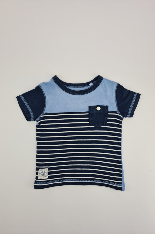 6-9m - Striped Short Sleeve T-shirt