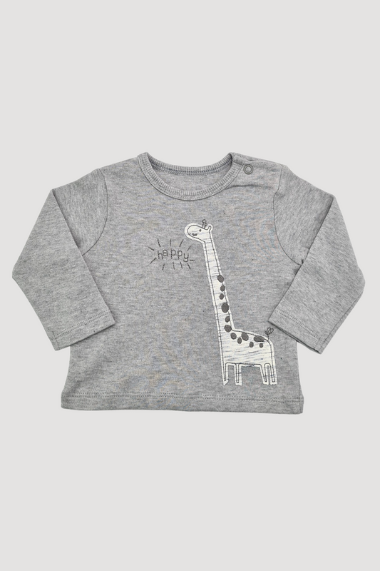 0–3 Monate – „Happy“ Giraffen-T-Shirt (M &amp; Co.)
