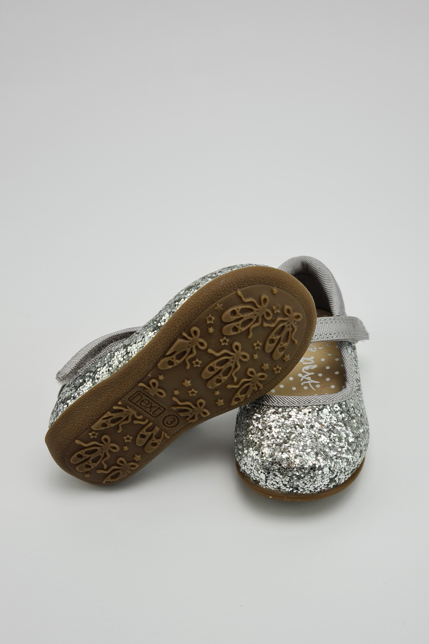 Size 3 - Glittery Silver Mary Jane Shoes - Precuddled.com