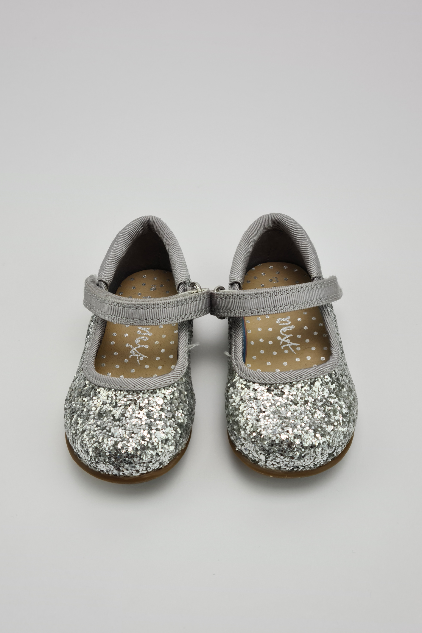 Size 3 - Glittery Silver Mary Jane Shoes (Next)