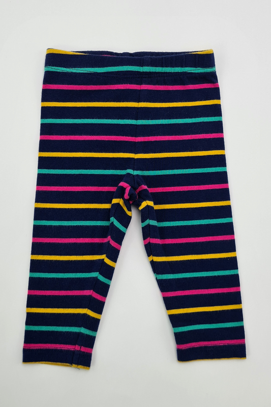 0-3m - Multicoloured Striped Leggings (F&F)