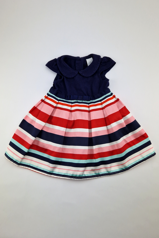 6-9m - Multicoloured Stripe Occasion Dress (Jasper Conran)