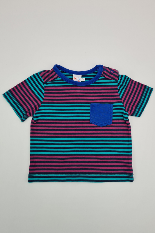 6-9m - Striped T-shirt (Mini Club)