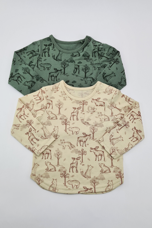 3–6 Monate – T-Shirt-Set mit Elch-Print (Di)