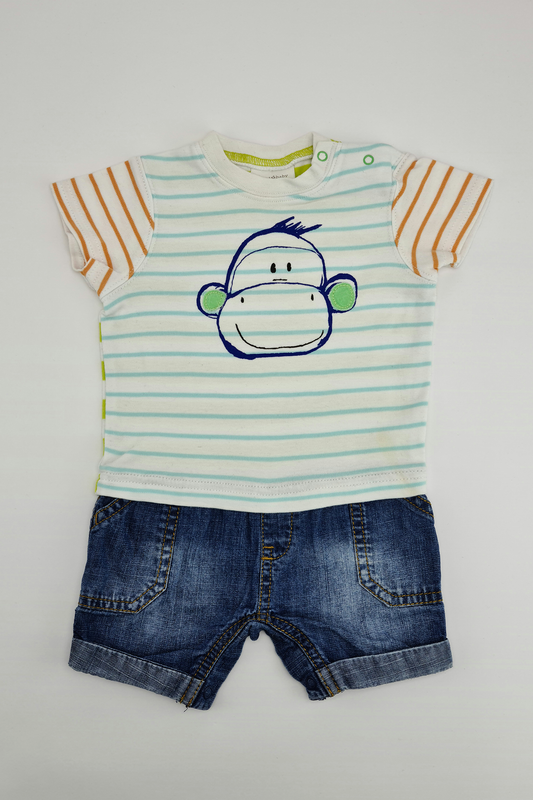 Monkey T-shirt & Shorts 1-Piece Outfit - Precuddled.com