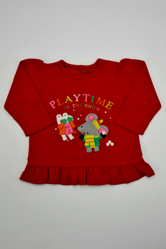 9-12 mois - T-shirt 'Playtime In The Snow' (Muscade)