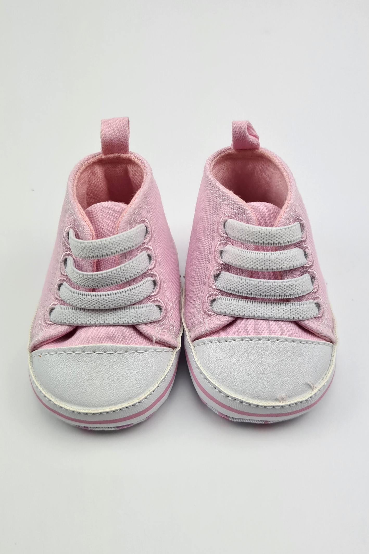 0–3 m – rosafarbene High-Top-Sneaker mit weicher Sohle (Primark)