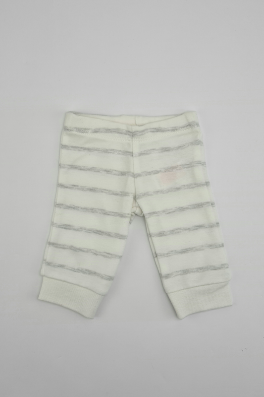 White & Grey Striped Leggings - Precuddled.com