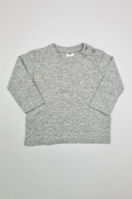 6-9m - T-shirt gris (F&amp;F)