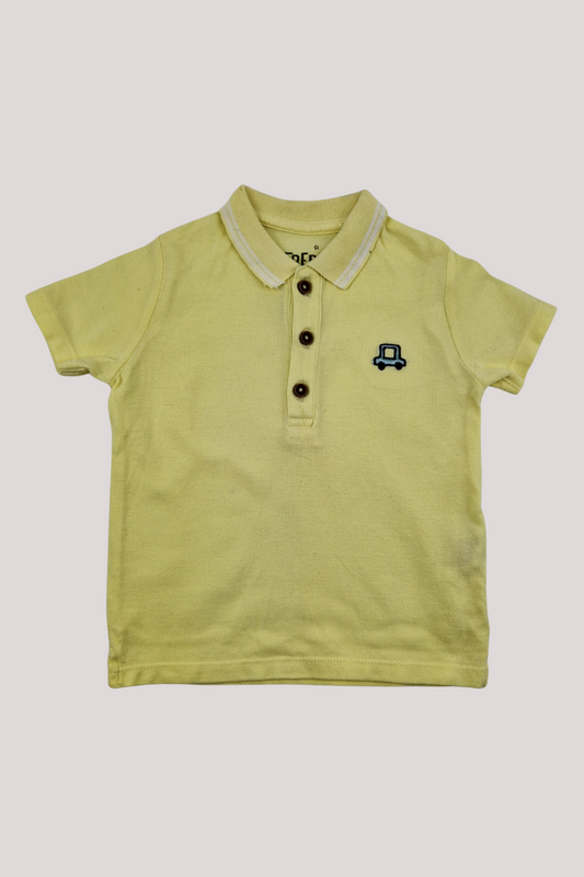 12-18m - 100% Cotton Yellow Polo Shirt (Fred & Flo)