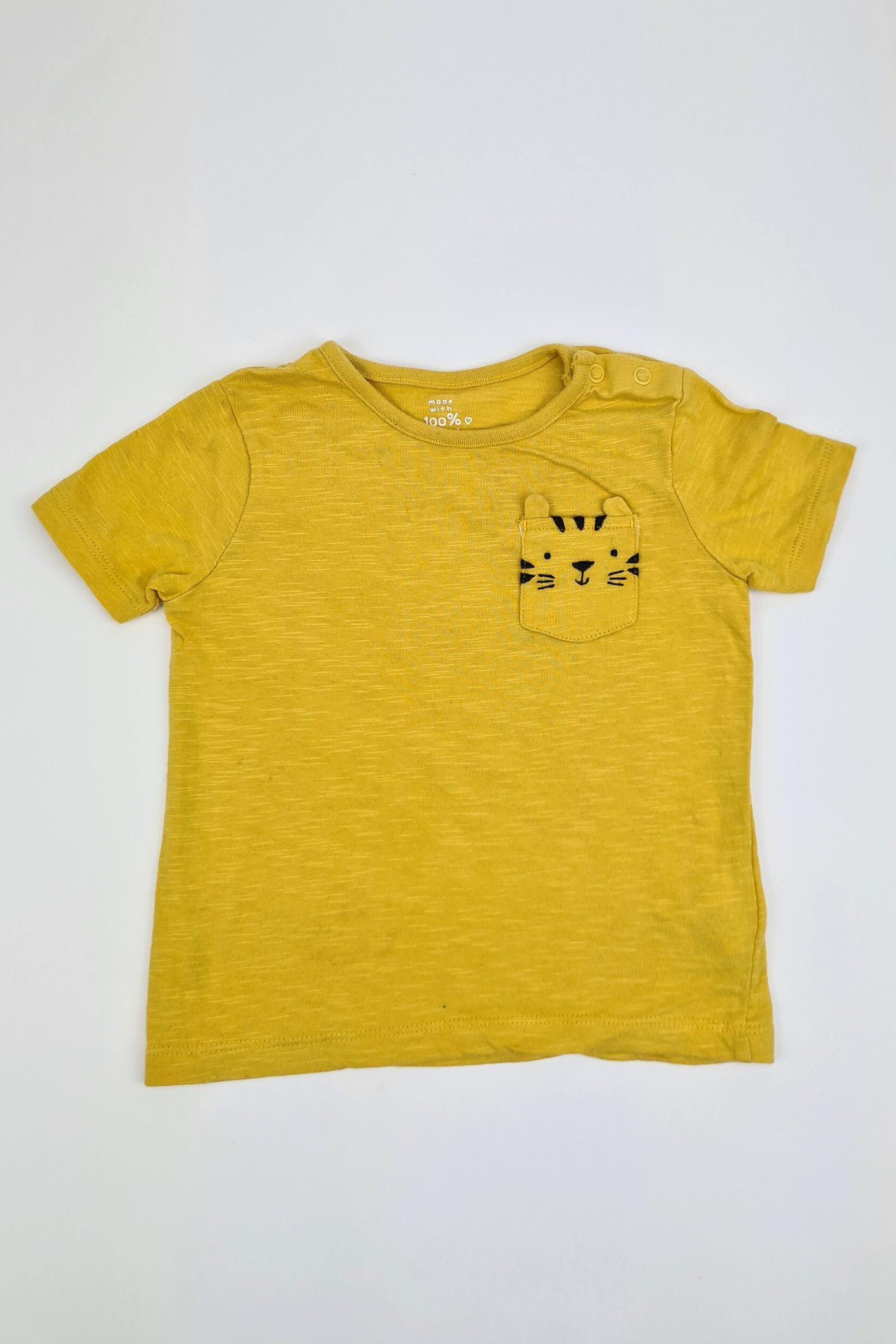 12–18 Monate – Gelbes Tiger-T-Shirt