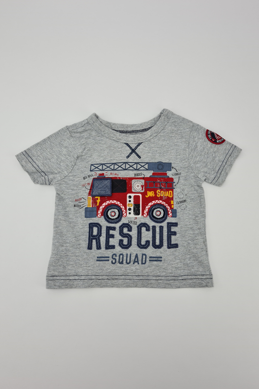 9-12m - Fire Engine T-shirt - Precuddled.com