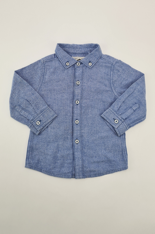 6-9m - Blue Button-up Shirt