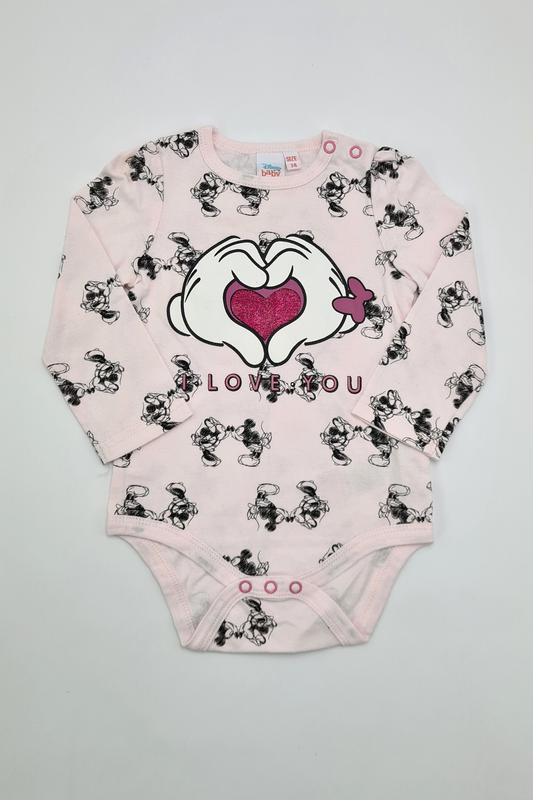 6-9m - Mickey & Minnie Mouse 'I Love You' Bodysuit (Disney)