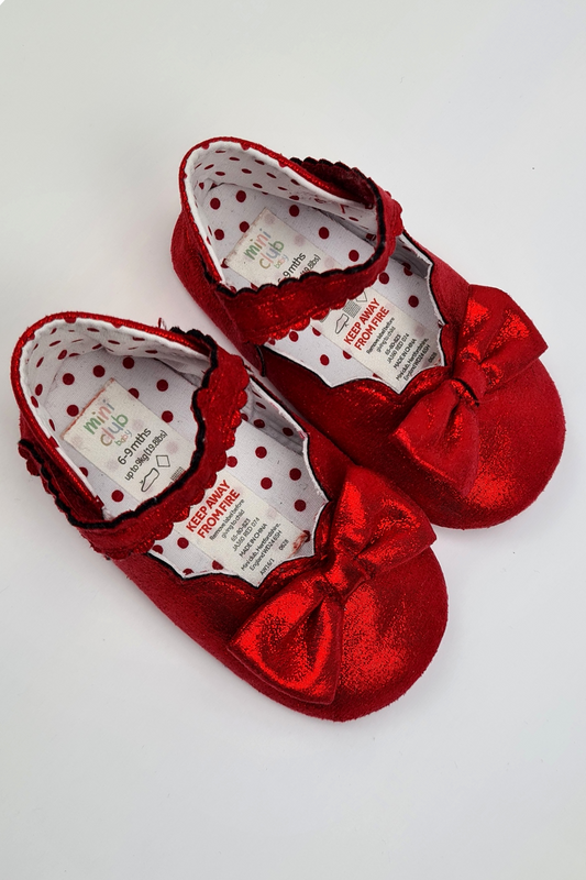 6-9m - Sparkly Red Soft Sole Ballet Shoes (Mini Club)