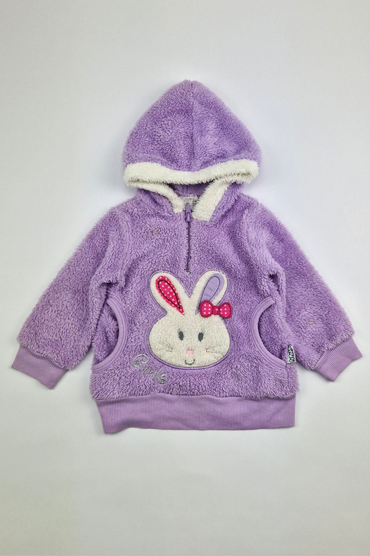 6-9m - Fluffy Purple Pull-Over Hoodie