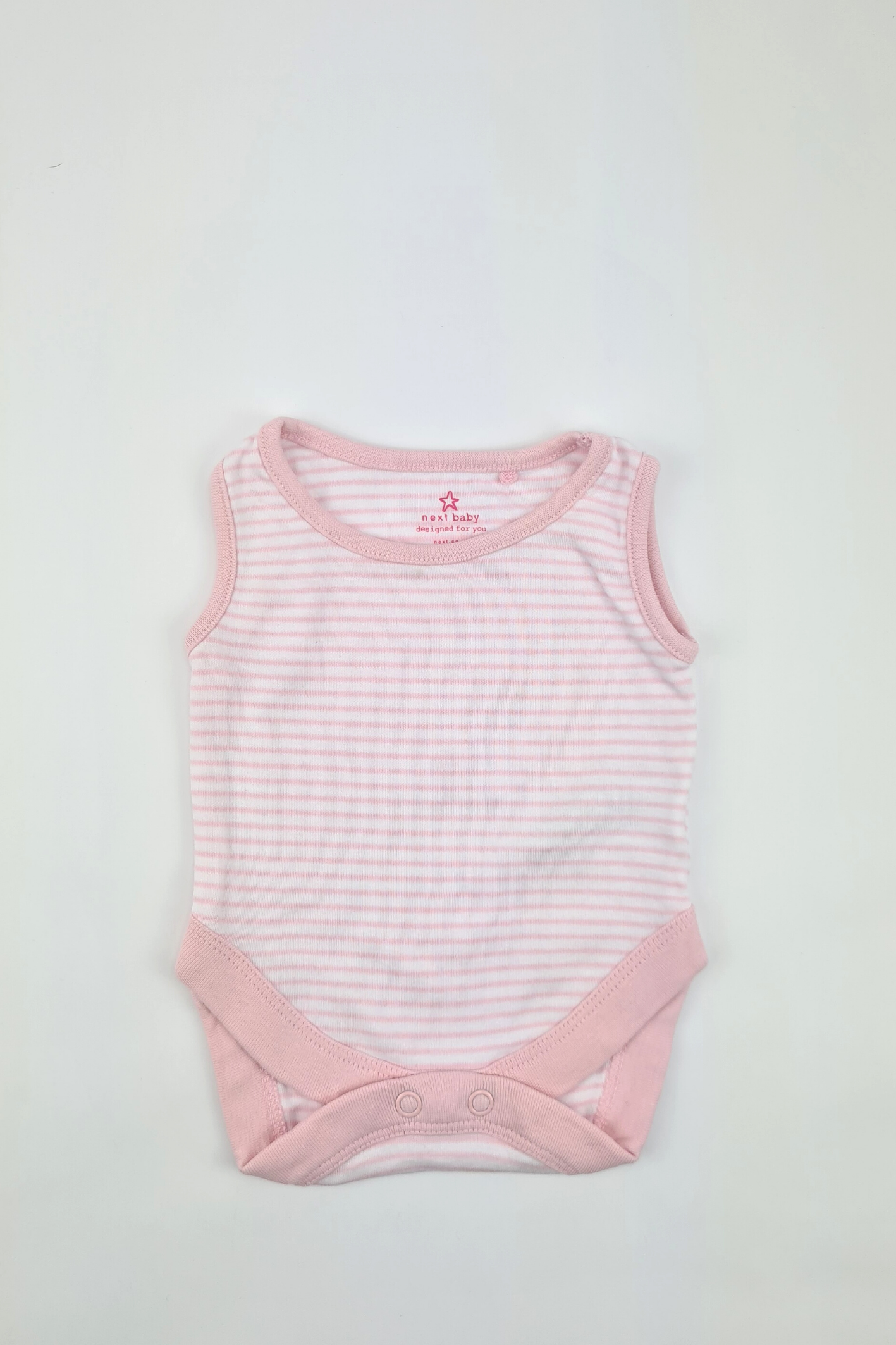 Newborn - 10lbs Pink Stripe Short Sleeve Bodysuit (Next)