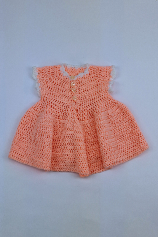 6-9m - Pink Crochet  Dress