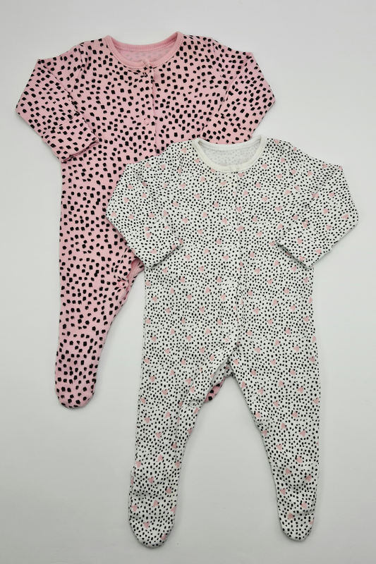 First Size (9lbs) - Spot Print Sleepsuit Set (George)