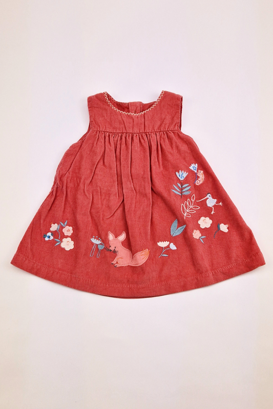 3-6m - Pink Embroidered Character Dress