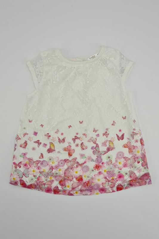 6-9m - Butterfly Print Dress