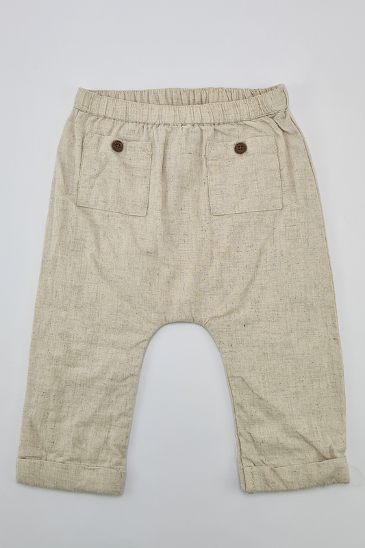 3-6m - Beige cotton trousers (Matalan)