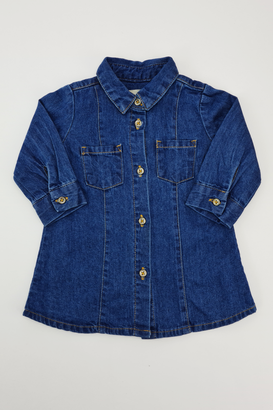3–6 Monate – blaues Jeanskleid (Primark)