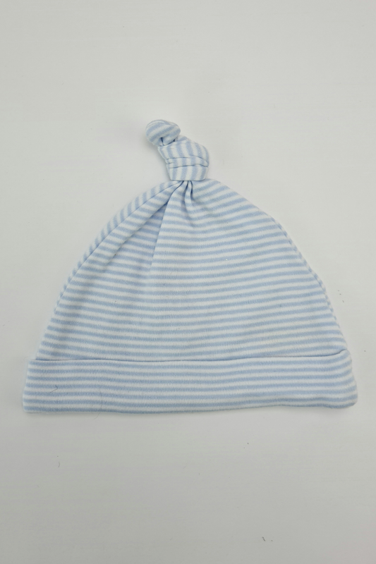 Blue & White Striped Knot Hat