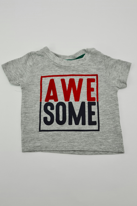3-6m - 'Awesome' T-shirt (Primark)