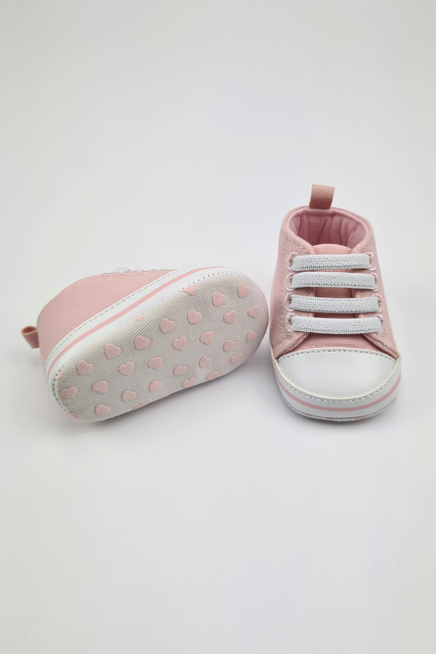 0-3m - Pink Soft Sole High Top Trainers (Matalan)