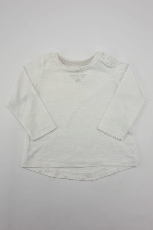 0-3m - White T-shirt (F&F)