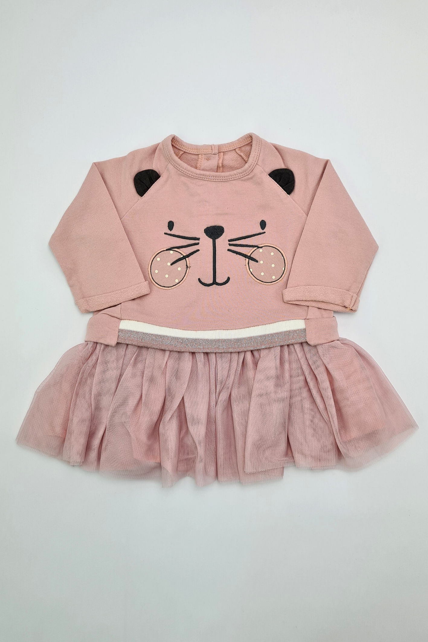 0-3m - Pink Kitten Tutu Dress (Matalan)