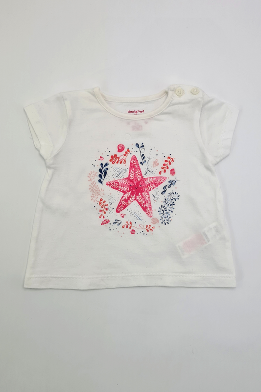 0-3m - T-shirt étoile de mer (F&amp;F)
