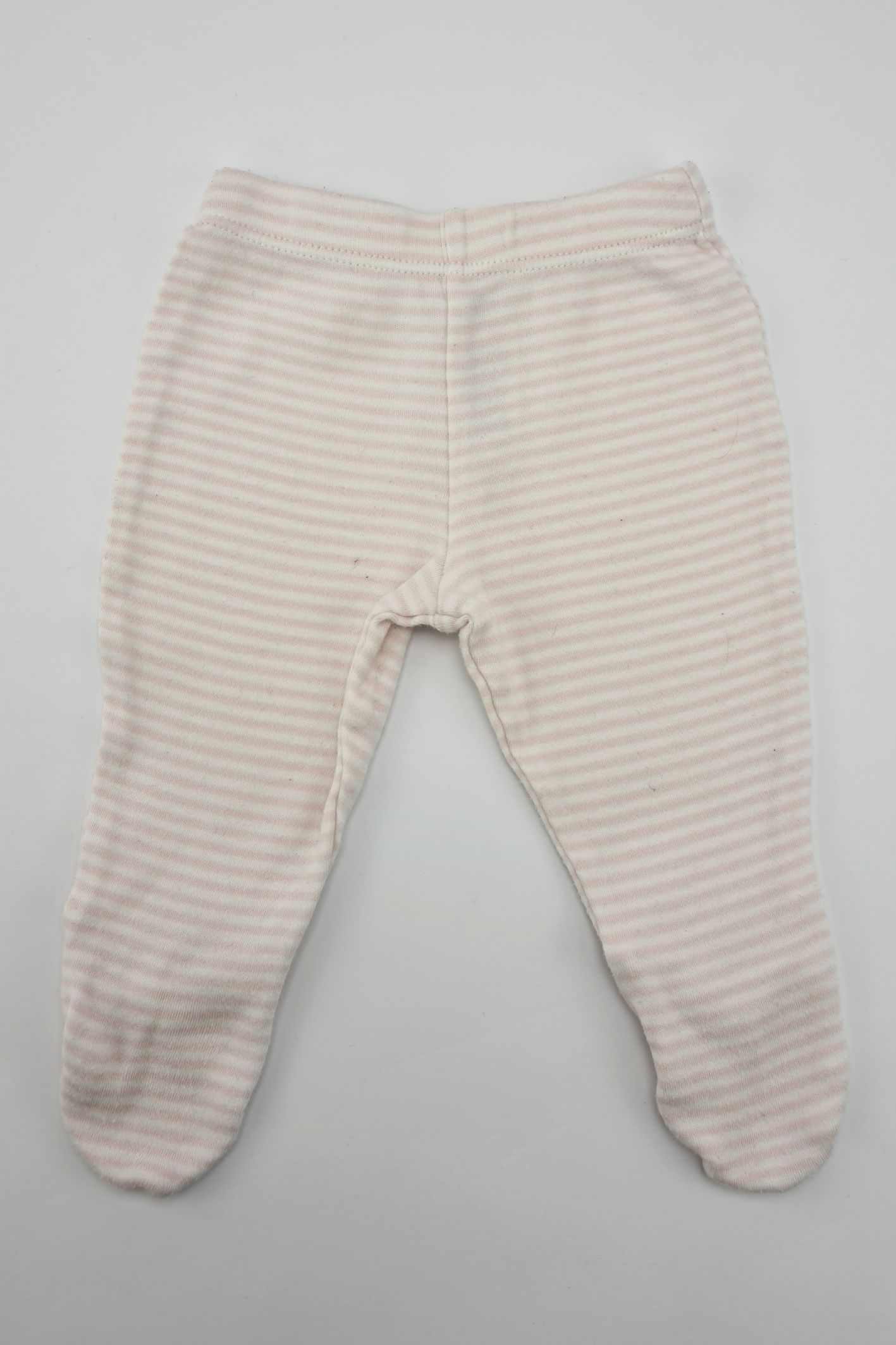 1 Month (9lbs) - Pink & White Striped Footed Leggings (M&S)