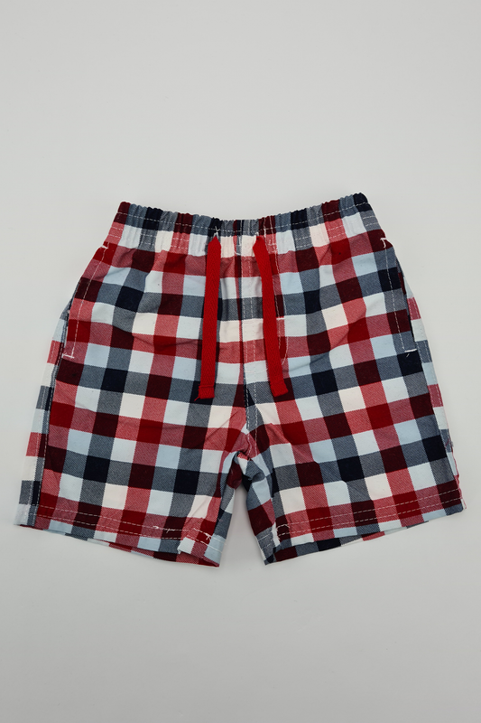 9-12m - Blue, Red & White Shorts
