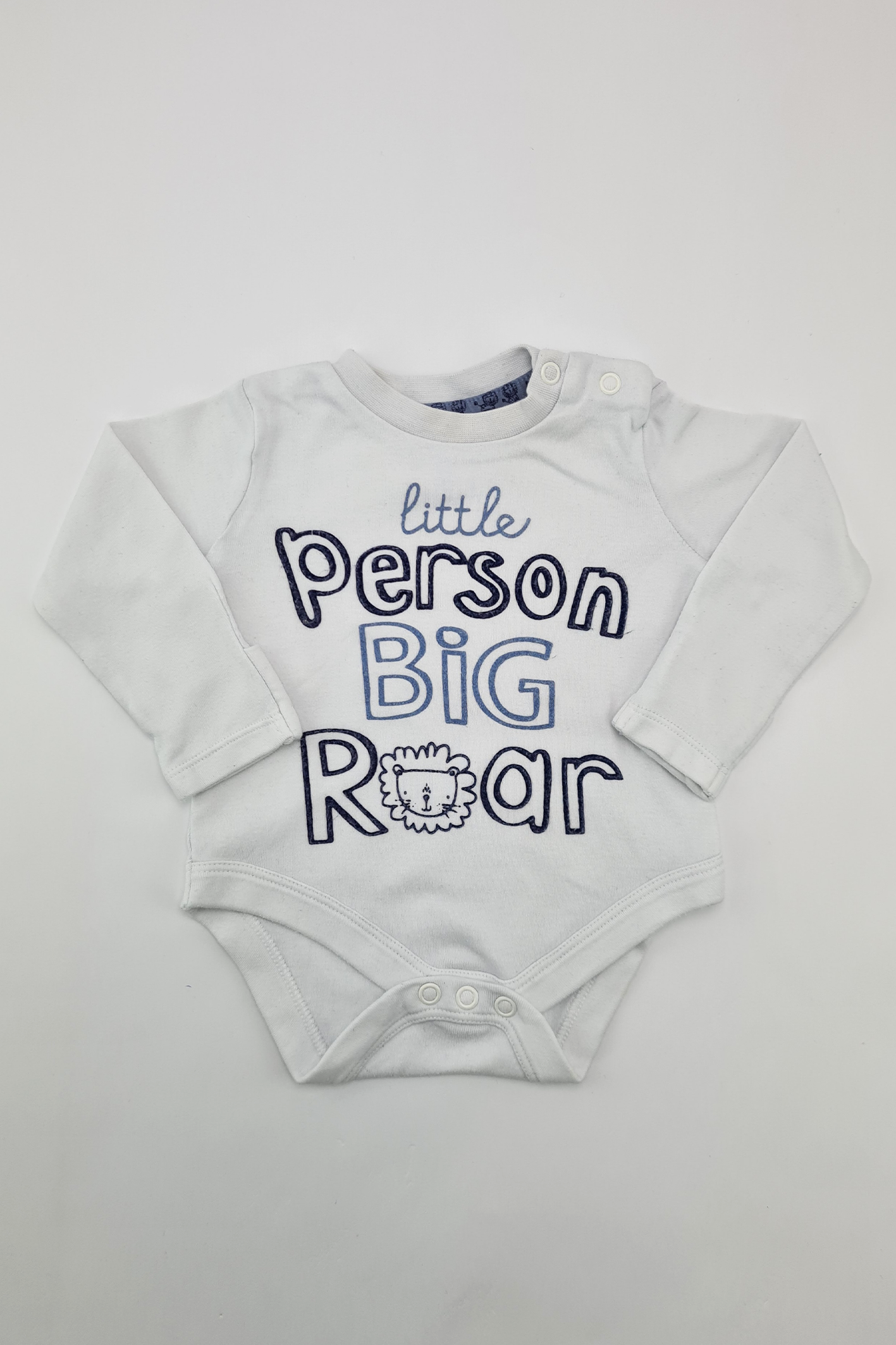 0-3m - 'Little Person Big Roar' Bodysuit (F&F).
