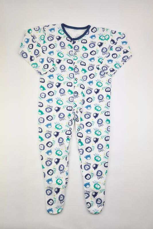 18-24m - Lion Print All Over Sleepsuit (F&F)