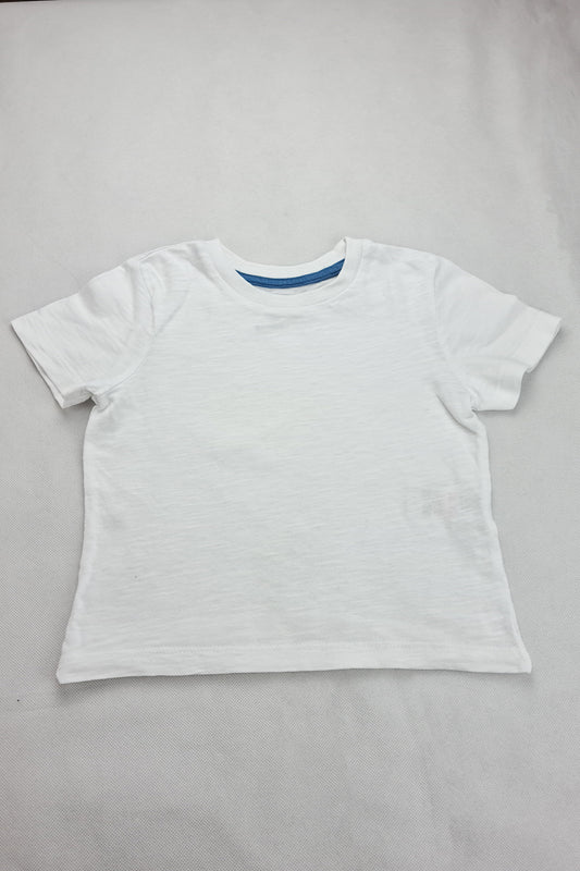 T-shirt blanc à manches courtes 12-18 mois