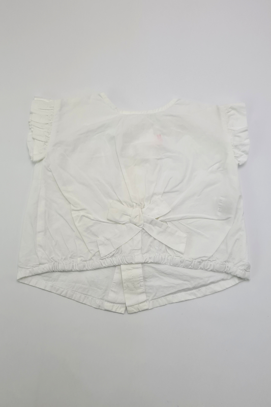 12-18m - White Tie Up Crop Top (Zara)