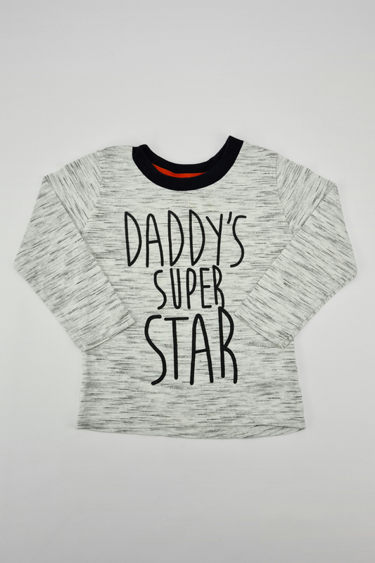 12–18 Monate – T-Shirt „Daddy's Super Star“.
